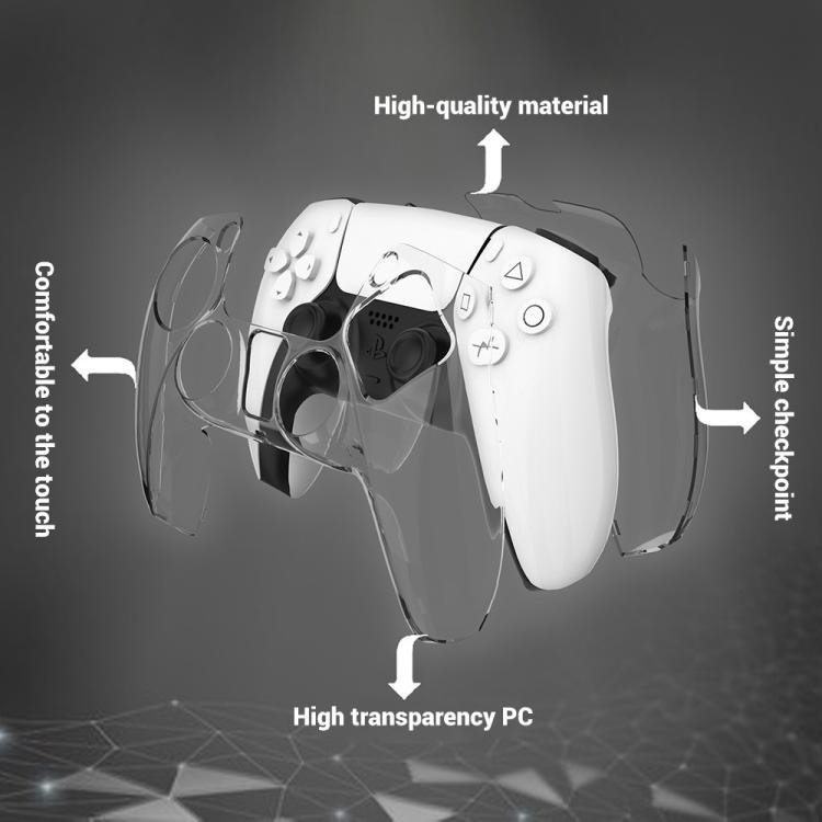 XDcase 2pcs Game Controller Split Crystal PC Protective Case, For Sony PS5