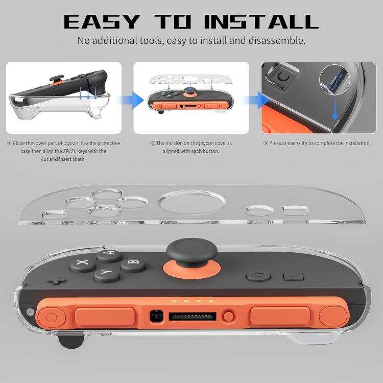 XDcase 1 Pair Crystal PC Protective Case & Joystick Caps Set, For Nintendo Switch 2 Joy-Con...