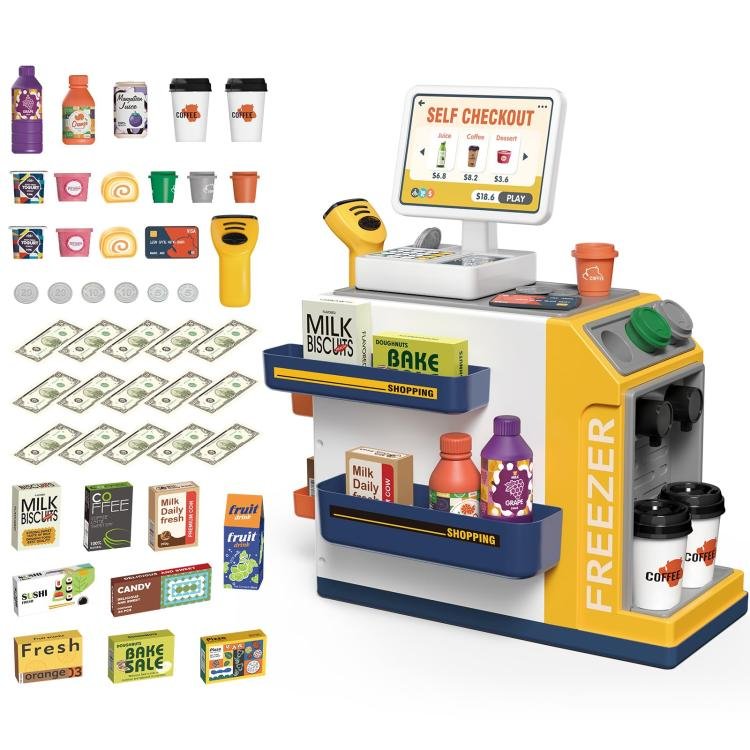 46pcs / Set Children Pretend Play Supermarket Cash Register Toy 46pcs / Set Children Pretend Play Supermarket Cash Register Toy