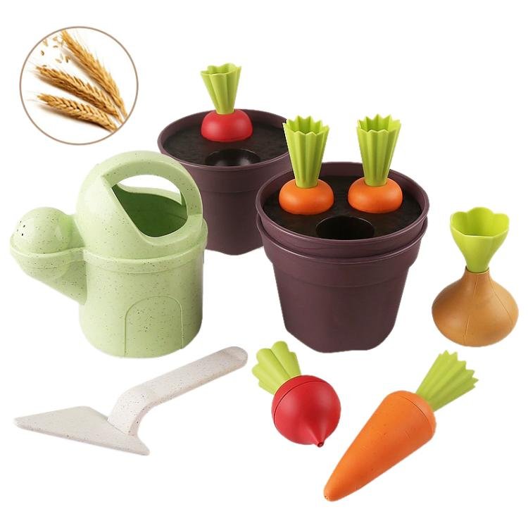 Wheat Straw Children Pretend Play Early Education Toy Potted Plant Set Wheat Straw Children Pretend Play Early Education Toy Potted Plant Set