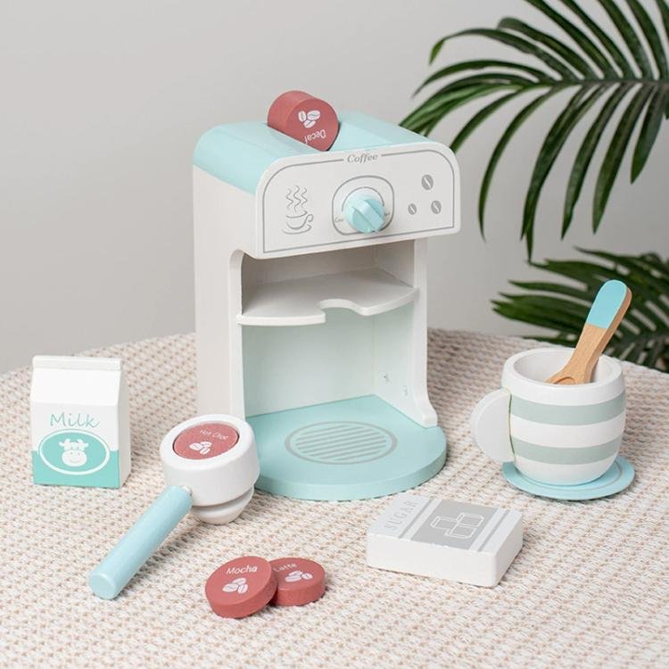 Children Pretend Play Wooden Simulation Coffee Machine Toy Children Pretend Play Wooden Simulation Coffee Machine Toy