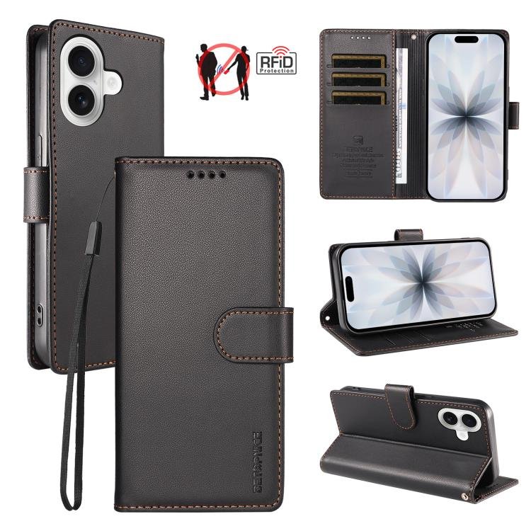 BETOPNICE Pearlescent RFID Vegan Leather Phone Case with Strap, For iPhone 17, For iPhone Air BETOPNICE Pearlescent RFID Vegan Leather Phone Case with Strap, For iPhone 17, For iPhone Air