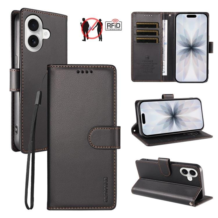 BETOPNICE Pearlescent RFID Vegan Leather Phone Case with Strap, For iPhone 18, For iPhone 18 Pro BETOPNICE Pearlescent RFID Vegan Leather Phone Case with Strap, For iPhone 18, For iPhone 18 Pro