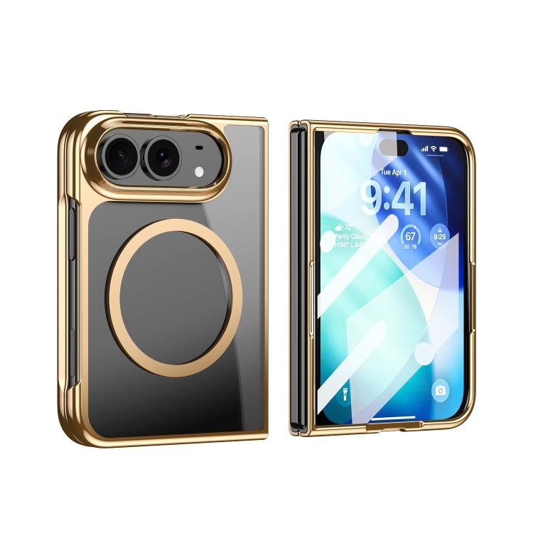 Clear Plated Magnetic Integrated Film Phone Case, For iPhone Duo Clear Plated Magnetic Integrated Film Phone Case, For iPhone Duo