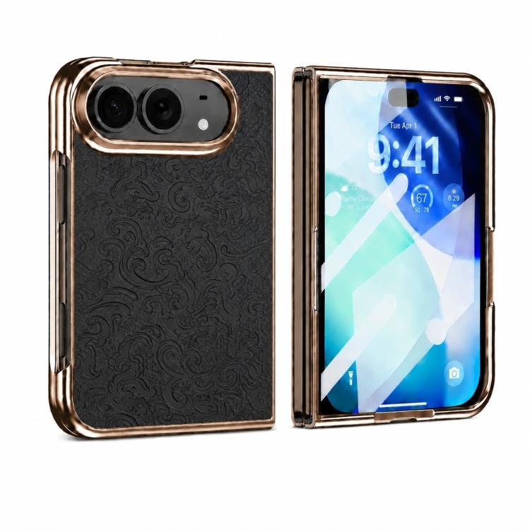 Electroplated 3D Embossed Magnetic Integrated Film Phone Case, For iPhone Duo Electroplated 3D Embossed Magnetic Integrated Film Phone Case, For iPhone Duo
