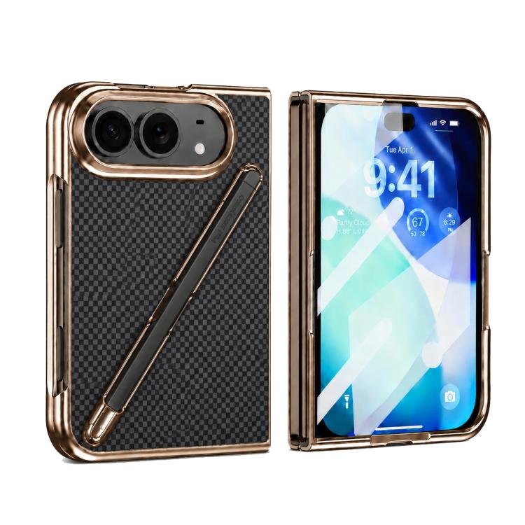 Kevlar Texture Built-in Stylus Integrated Film Phone Case, For iPhone Duo Kevlar Texture Built-in Stylus Integrated Film Phone Case, For iPhone Duo