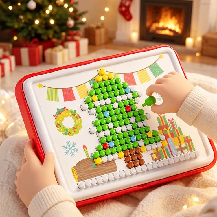 Christmas Themed 3D Pegboard Mushroom Nails Kids DIY Educational Toy Set Christmas Themed 3D Pegboard Mushroom Nails Kids DIY Educational Toy Set