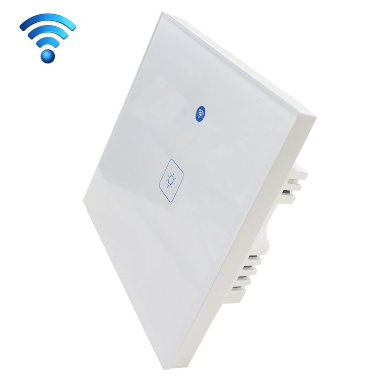 WS-UK-01 EWeLink APP & Touch Control 2A 1 Gang Tempered Glass Panel Smart Wall Switch, AC 90V-250V, UK Plug WS-UK-01 EWeLink APP & Touch Control 2A 1 Gang Tempered Glass Panel Smart Wall Switch, AC 90V-250V, UK Plug