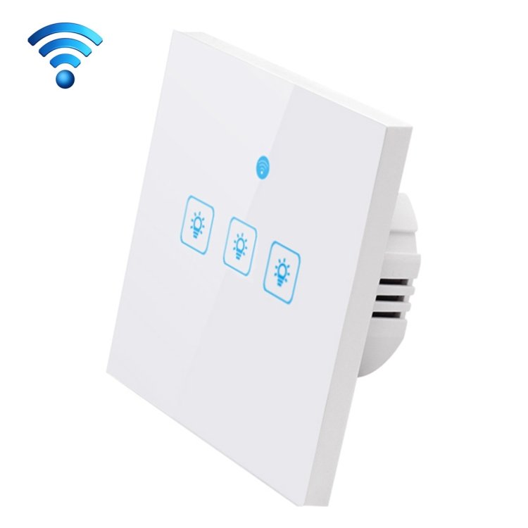 WS-EU-03 EWeLink APP & Touch Control 2A 3 Gangs Tempered Glass Panel Smart Wall Switch, AC 90V-250V, EU Plug WS-EU-03 EWeLink APP & Touch Control 2A 3 Gangs Tempered Glass Panel Smart Wall Switch, AC 90V-250V, EU Plug