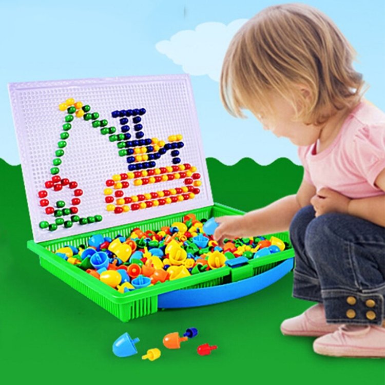 296 in 1 / Set Early Childhood Educational Creative DIY Desktop Mushroom Nail Puzzle Game Toy 296 in 1 / Set Early Childhood Educational Creative DIY Desktop Mushroom Nail Puzzle Game Toy
