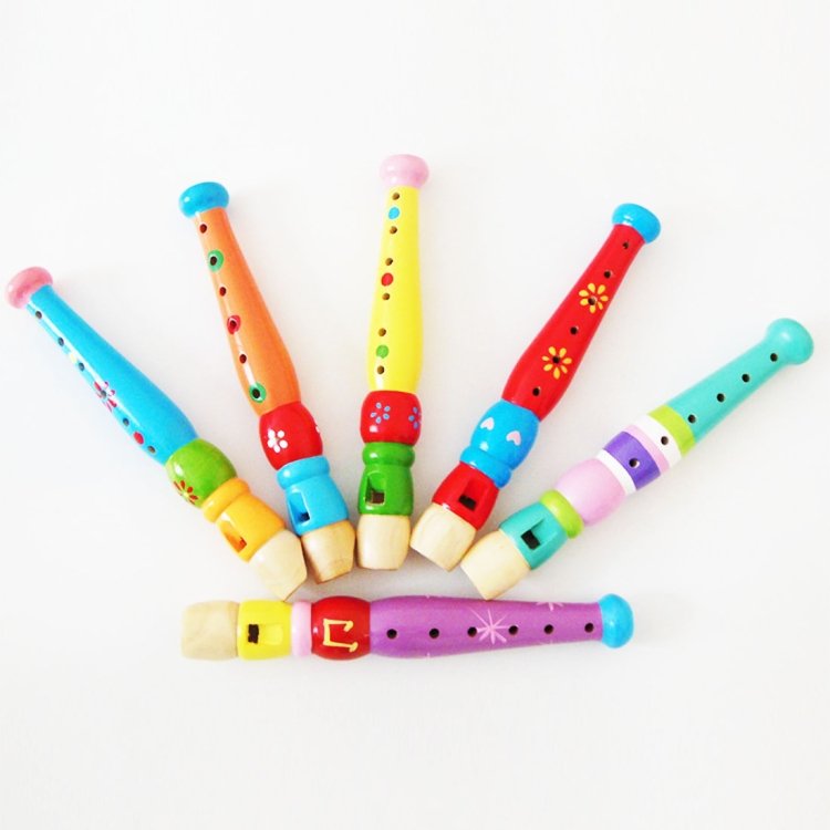 Kindergarten Children Early Education Teaching Kids Wooden Colorful Flute Musical Play Toys, Size: 20*2.5cm Kindergarten Children Early Education Teaching Kids Wooden Colorful Flute Musical Play Toys, Size: 20*2.5cm