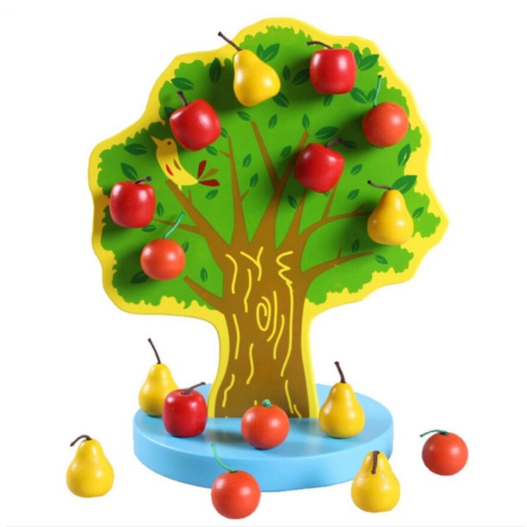 Children Wooden Magnetic Picking Apples Fruits Stickers Happy Fruits Garden Educational Toys, Size: 23.5*20cm Children Wooden Magnetic Picking Apples Fruits Stickers Happy Fruits Garden Educational Toys, Size: 23.5*20cm