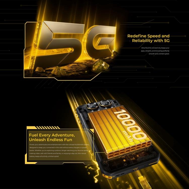 Oukitel WP60 Rugged Phone, 12GB+512GB, Night Vision, 108MP Camera, Side Fingerprint, 7.2 inch And...