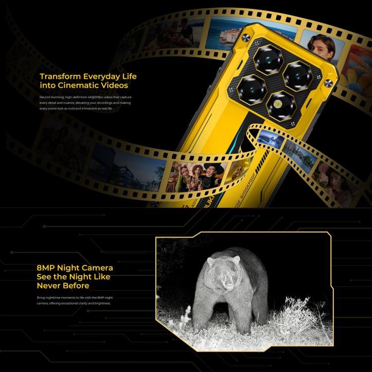 Oukitel WP60 Rugged Phone, 12GB+512GB, Night Vision, 108MP Camera, Side Fingerprint, 7.2 inch And...