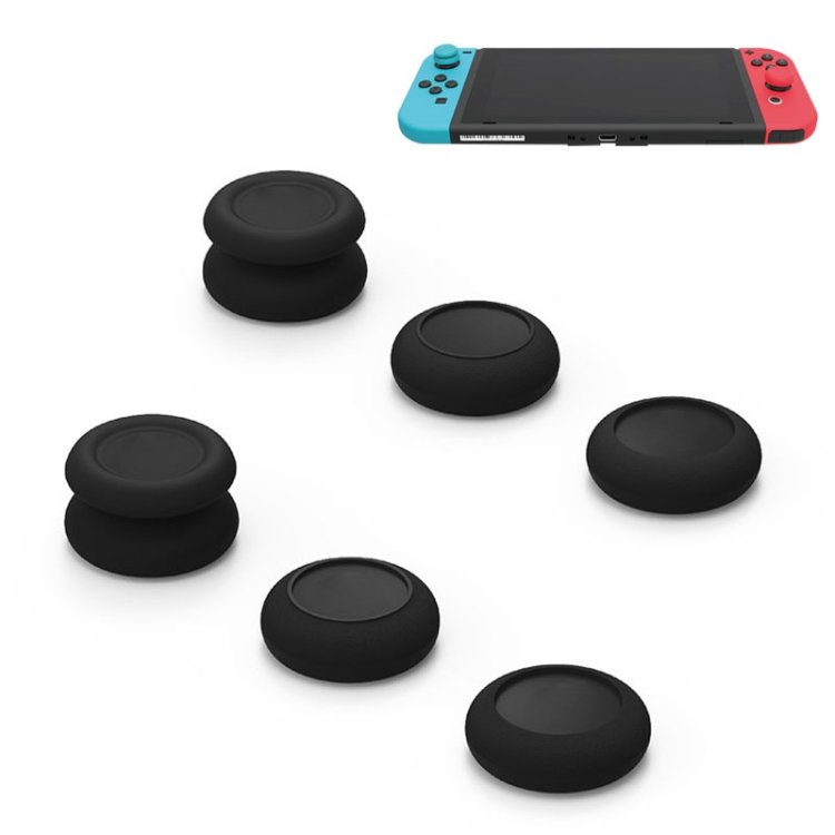 Left + Right Gamepad Rocker Cap Button Cover for Switch, For Switch(Black)…