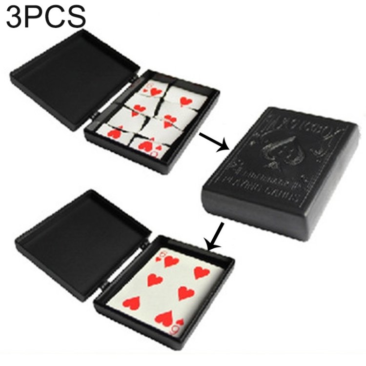 3 PCS Restore Box Broken Paper Card Case Close-up Magic Trick Toy(MG0290)(Black) 3 PCS Restore Box Broken Paper Card Case Close-up Magic Trick Toy(MG0290)(Black)