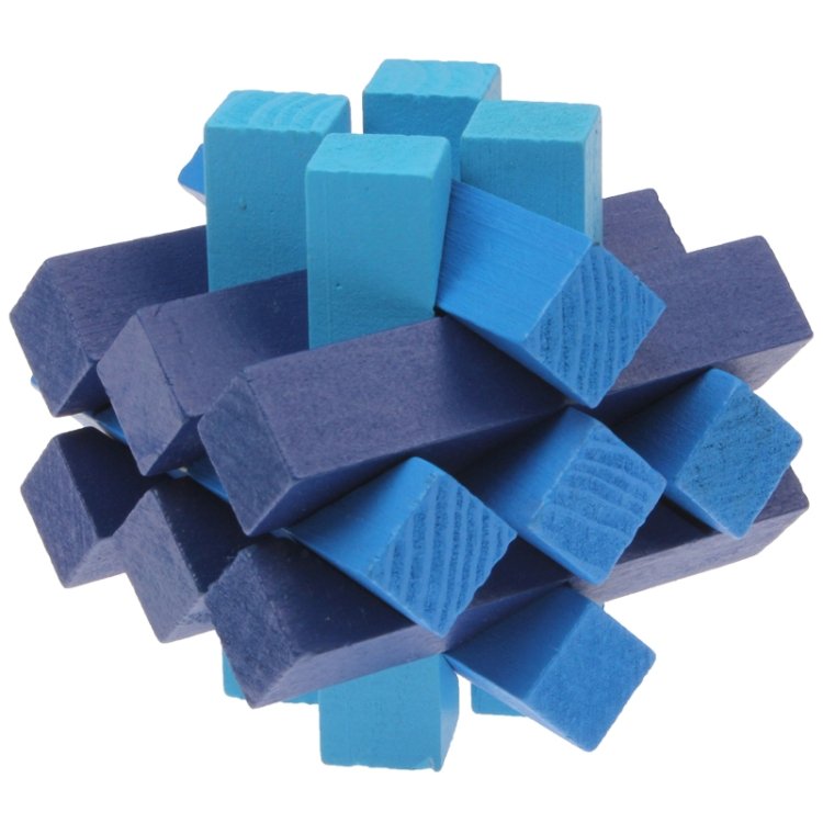 Intelligence Wooden Pull-Apart IQ Puzzle Magic Cube Toy(Blue) Intelligence Wooden Pull-Apart IQ Puzzle Magic Cube Toy(Blue)