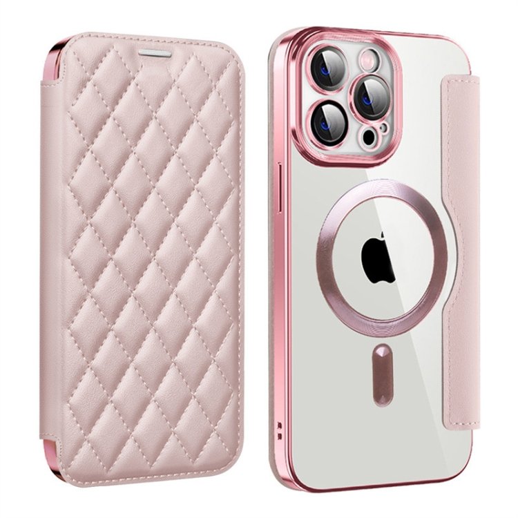 Shield Magsafe RFID Anti-theft Rhombus Leather Phone Case, For iPhone 14 Pro Shield Magsafe RFID Anti-theft Rhombus Leather Phone Case, For iPhone 14 Pro
