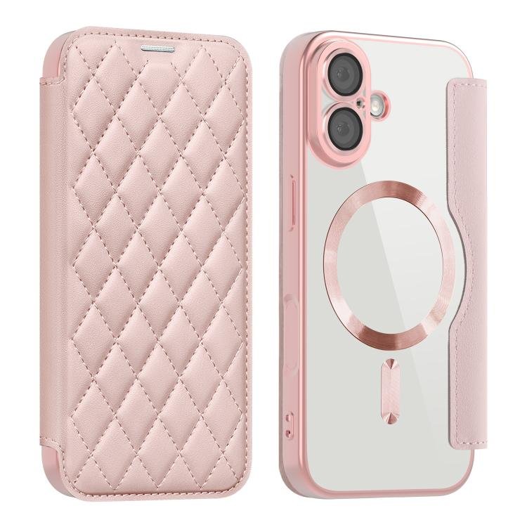 Shield Magsafe RFID Anti-theft Rhombus Leather Phone Case, For iPhone 17 Shield Magsafe RFID Anti-theft Rhombus Leather Phone Case, For iPhone 17