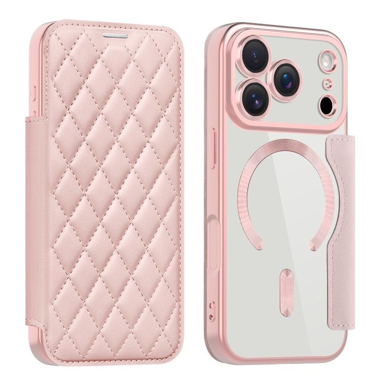 Shield Magsafe RFID Anti-theft Rhombus Leather Phone Case, For iPhone 17 Pro Shield Magsafe RFID Anti-theft Rhombus Leather Phone Case, For iPhone 17 Pro