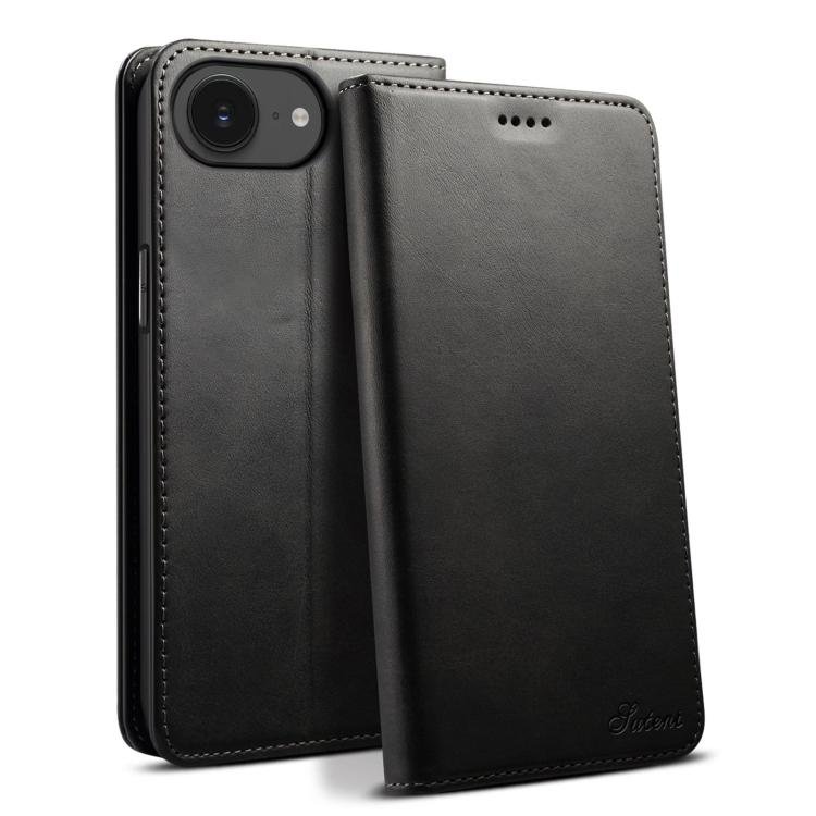 Suteni Calf Texture Horizontal Flip Leather Phone Case, For iPhone 17e / 16e Suteni Calf Texture Horizontal Flip Leather Phone Case, For iPhone 17e / 16e