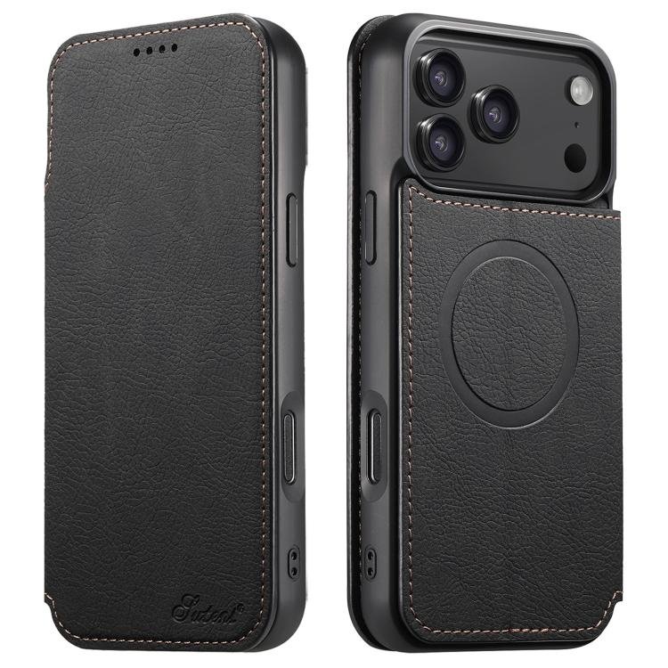 Suteni J06 Retro Matte Litchi Texture Leather MagSafe Phone Case, For iPhone 17 Pro, For iPhone 1… Suteni J06 Retro Matte Litchi Texture Leather MagSafe Phone Case, For iPhone 17 Pro, For iPhone 1…