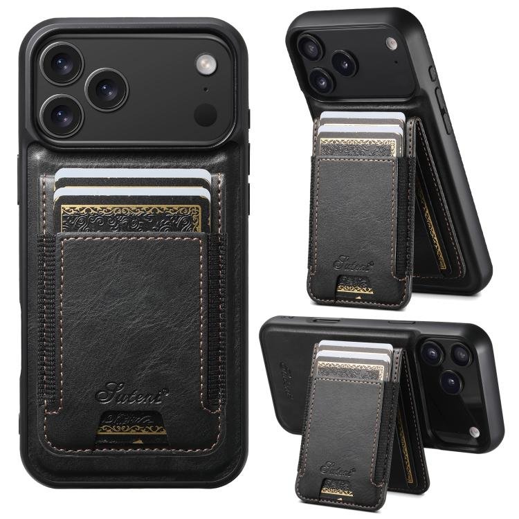 Suteni H17 Oil Eax Leather MagSafe Detachable Wallet Phone Case, For iPhone 17 Pro, For iPhone 17 Suteni H17 Oil Eax Leather MagSafe Detachable Wallet Phone Case, For iPhone 17 Pro, For iPhone 17