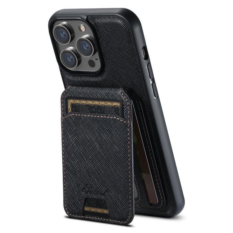 Suteni H18 Cross Grain MagSafe Wallet Leather Phone Case, For iPhone 12 Pro Suteni H18 Cross Grain MagSafe Wallet Leather Phone Case, For iPhone 12 Pro
