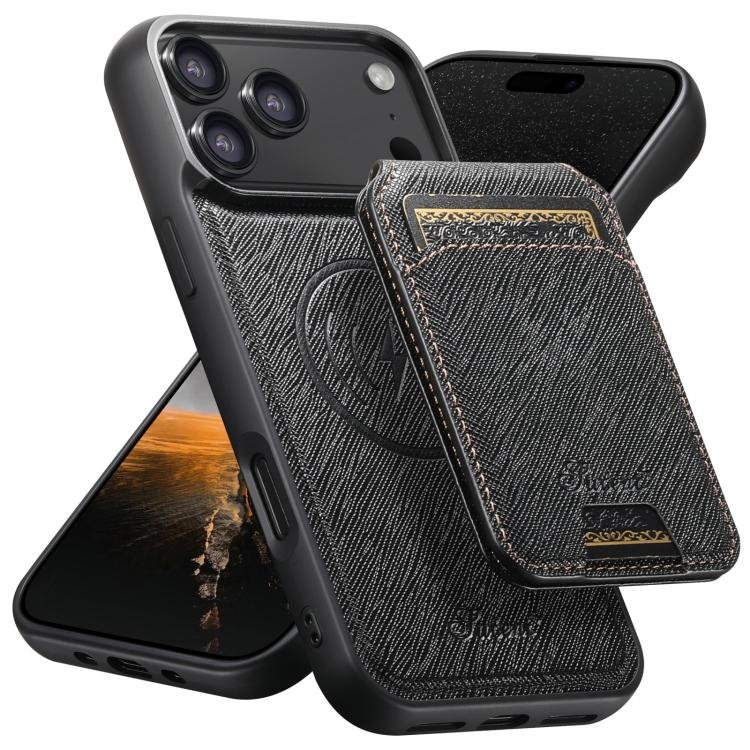 Suteni H18 Cross Grain MagSafe Wallet Leather Phone Case, For iPhone 17 Pro, For iPhone 17… Suteni H18 Cross Grain MagSafe Wallet Leather Phone Case, For iPhone 17 Pro, For iPhone 17…