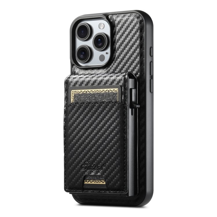Suteni H19 Carbon Fiber Grain 2-in-1 MagSafe Removable Card Box Back Phone Case, For iPhone 15 Pr… Suteni H19 Carbon Fiber Grain 2-in-1 MagSafe Removable Card Box Back Phone Case, For iPhone 15 Pr…