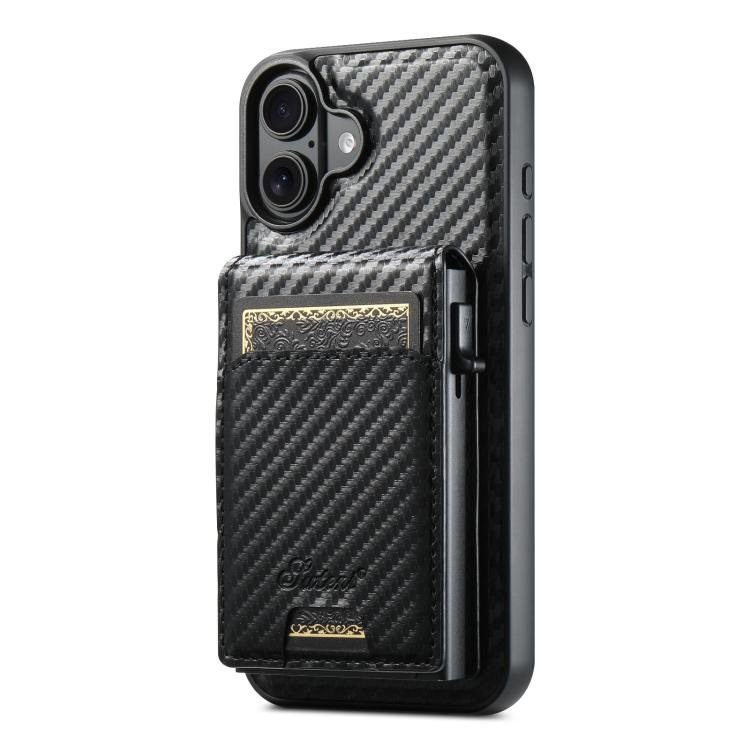 Suteni H19 Carbon Fiber Grain 2-in-1 MagSafe Removable Card Box Back Phone Case, For iPhone 18… Suteni H19 Carbon Fiber Grain 2-in-1 MagSafe Removable Card Box Back Phone Case, For iPhone 18…