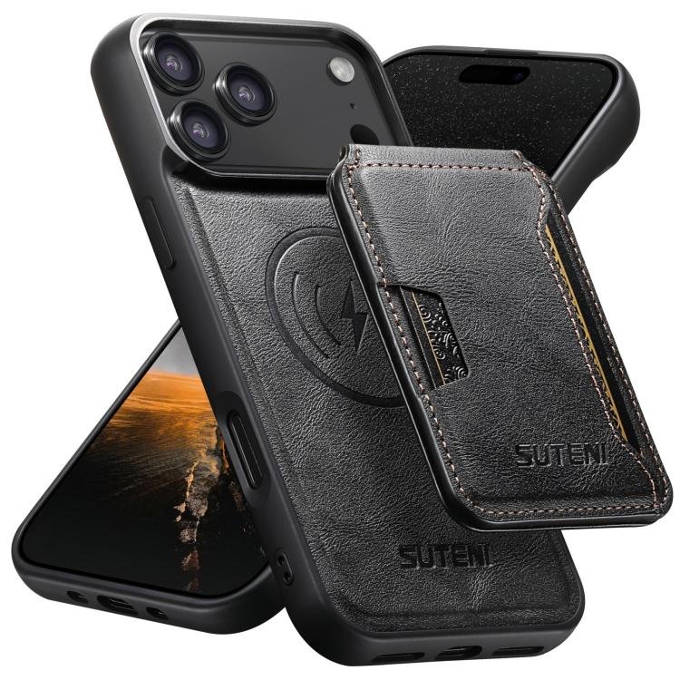 Suteni M3 Card Bag MagSafe Cowhide Texture Leather Phone Case, For iPhone 17 Pro, For iPhone 17… Suteni M3 Card Bag MagSafe Cowhide Texture Leather Phone Case, For iPhone 17 Pro, For iPhone 17…
