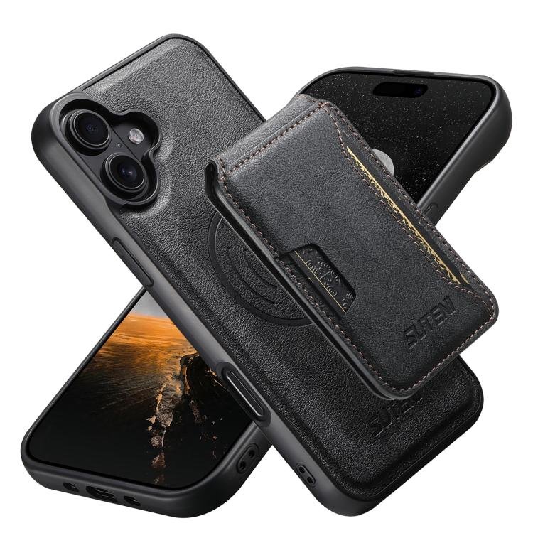 Suteni M3 Card Bag MagSafe Cowhide Texture Leather Phone Case, For iPhone 18, For iPhone 18 Pro… Suteni M3 Card Bag MagSafe Cowhide Texture Leather Phone Case, For iPhone 18, For iPhone 18 Pro…
