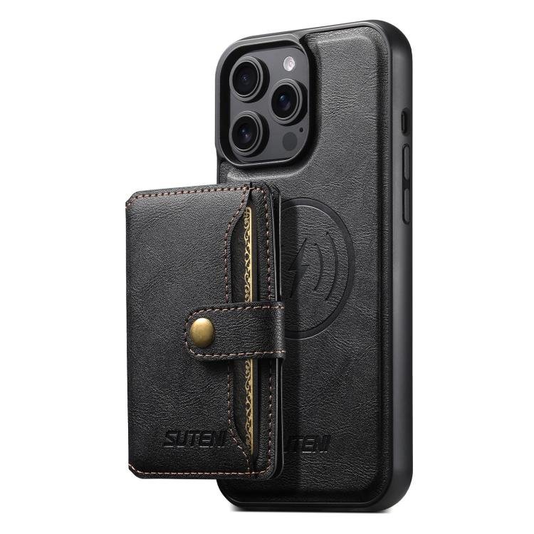 Suteni M4 Magnetic Card Bag MagSafe Leather Phone Case, For iPhone 12 Pro Suteni M4 Magnetic Card Bag MagSafe Leather Phone Case, For iPhone 12 Pro