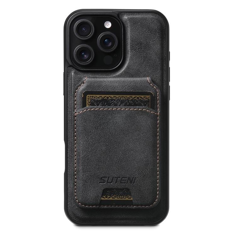 Suteni M5 Magnetic Card Bag MagSafe Cowhide Texture Leather Phone Case, For iPhone 12 Pro Suteni M5 Magnetic Card Bag MagSafe Cowhide Texture Leather Phone Case, For iPhone 12 Pro