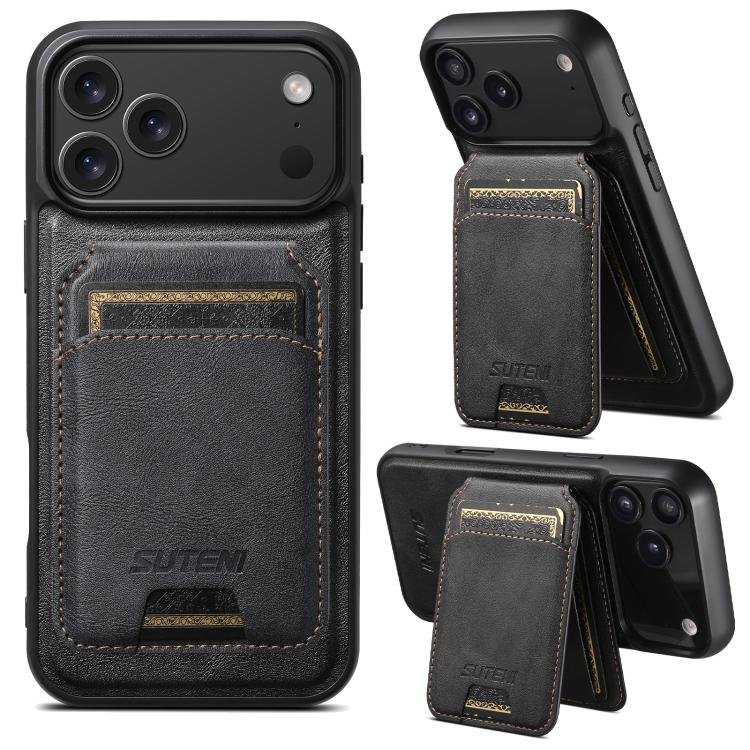 Suteni M5 Magnetic Card Bag MagSafe Cowhide Texture Leather Phone Case, For iPhone 17 Pro… Suteni M5 Magnetic Card Bag MagSafe Cowhide Texture Leather Phone Case, For iPhone 17 Pro…