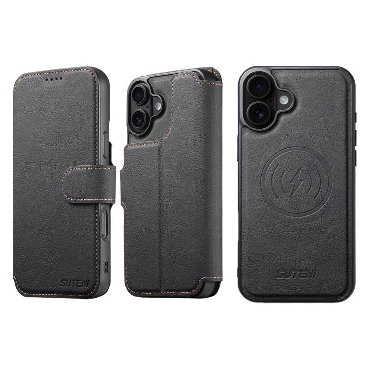 Suteni Q05 2-in-1 Multi-function MagSafe Wallet Litchi Leather Phone Case, For iPhone 18… Suteni Q05 2-in-1 Multi-function MagSafe Wallet Litchi Leather Phone Case, For iPhone 18…