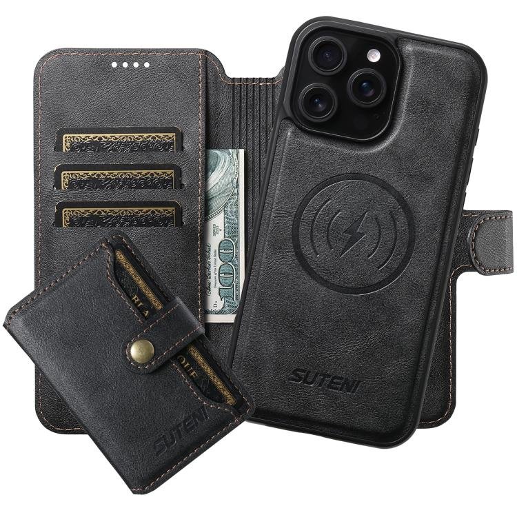 Suteni Q05S1 3-in-1 Detachable Wallet MagSafe Leather Phone Case, For iPhone 12 Pro Suteni Q05S1 3-in-1 Detachable Wallet MagSafe Leather Phone Case, For iPhone 12 Pro