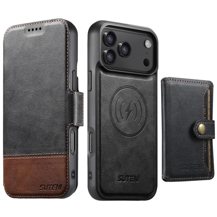 Suteni Q06S1 3-in-1 Splicing Detachable Wallet MagSafe Leather Phone Case, For iPhone 17 Pro… Suteni Q06S1 3-in-1 Splicing Detachable Wallet MagSafe Leather Phone Case, For iPhone 17 Pro…