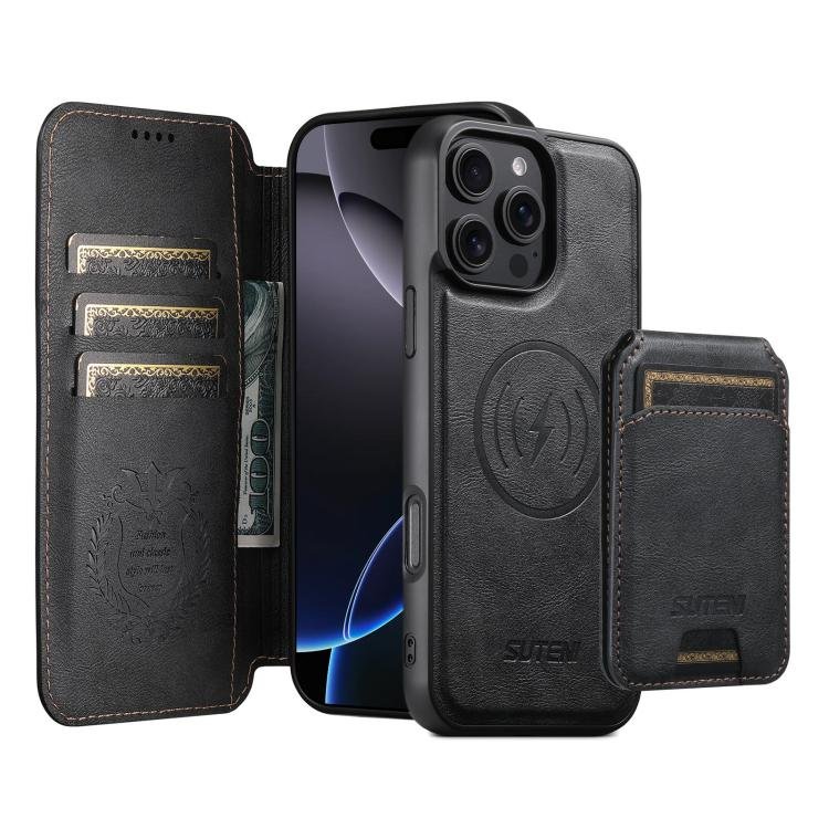 Suteni Q05S2 3-in-1 Detachable Vertical Flip Wallet MagSafe Leather Phone Case, For iPhone 16 Pro… Suteni Q05S2 3-in-1 Detachable Vertical Flip Wallet MagSafe Leather Phone Case, For iPhone 16 Pro…