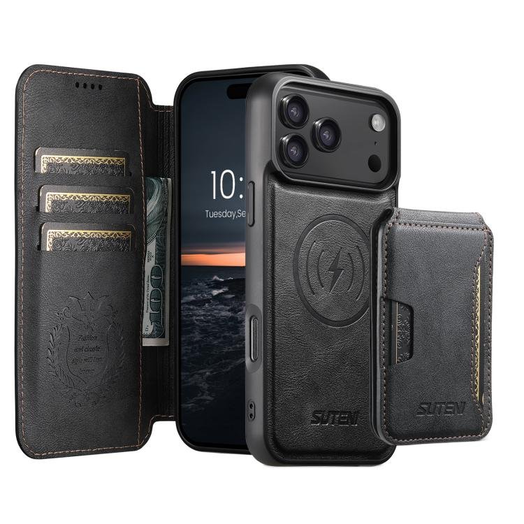 Suteni Q05S3 3-in-1 Detachable Vertical Flip Wallet MagSafe Leather Phone Case, For iPhone 17 Pro… Suteni Q05S3 3-in-1 Detachable Vertical Flip Wallet MagSafe Leather Phone Case, For iPhone 17 Pro…