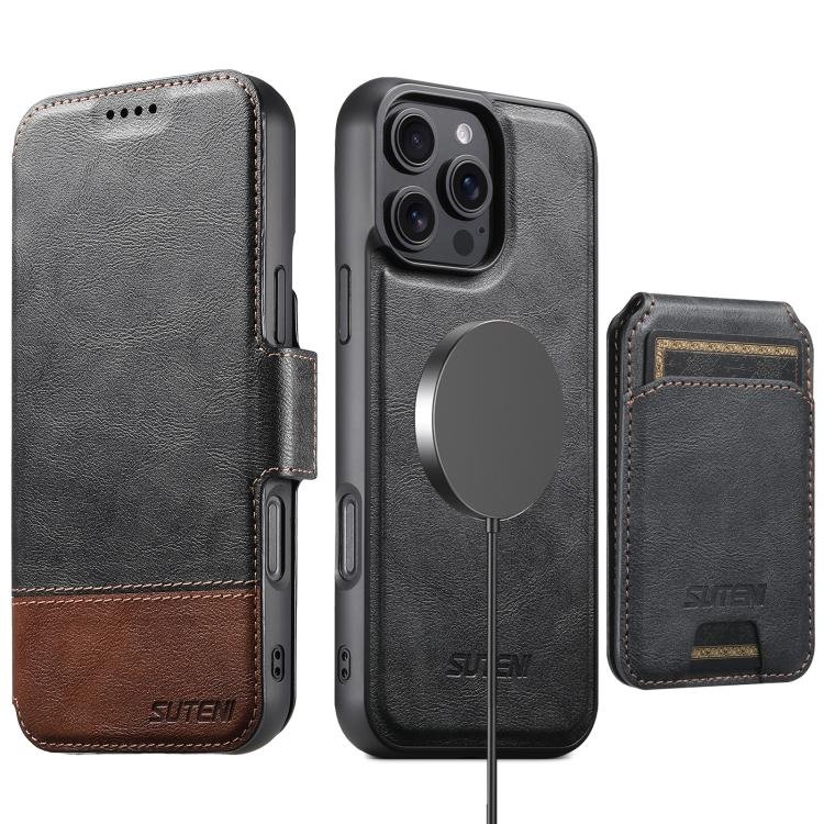Suteni Q06S2 3-in-1 Detachable Vertical Flip Wallet MagSafe Splicing Leather Phone Case… Suteni Q06S2 3-in-1 Detachable Vertical Flip Wallet MagSafe Splicing Leather Phone Case…