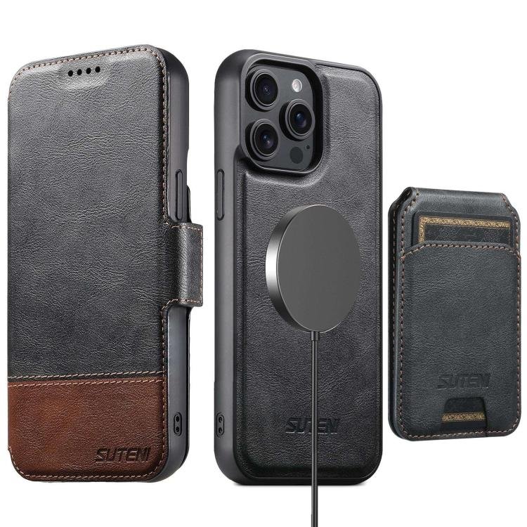 Suteni Q06S2 3-in-1 Detachable Vertical Flip Wallet MagSafe Splicing Leather Phone Case… Suteni Q06S2 3-in-1 Detachable Vertical Flip Wallet MagSafe Splicing Leather Phone Case…