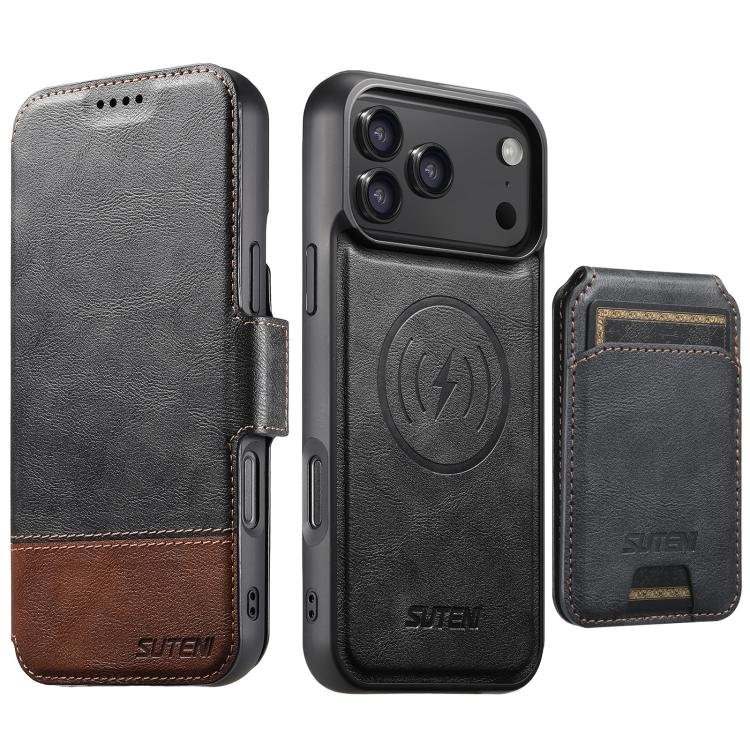 Suteni Q06S2 3-in-1 Detachable Vertical Flip Wallet MagSafe Splicing Leather Phone Case… Suteni Q06S2 3-in-1 Detachable Vertical Flip Wallet MagSafe Splicing Leather Phone Case…
