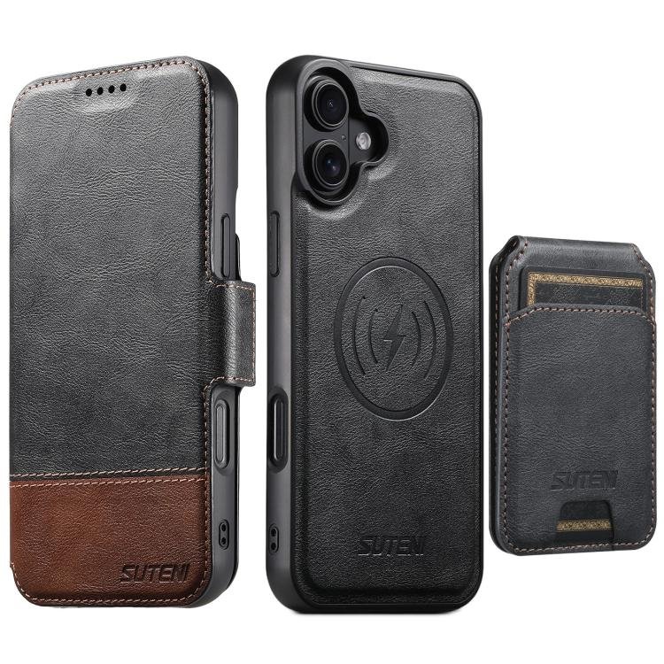 Suteni Q06S2 3-in-1 Detachable Vertical Flip Wallet MagSafe Splicing Leather Phone Case… Suteni Q06S2 3-in-1 Detachable Vertical Flip Wallet MagSafe Splicing Leather Phone Case…