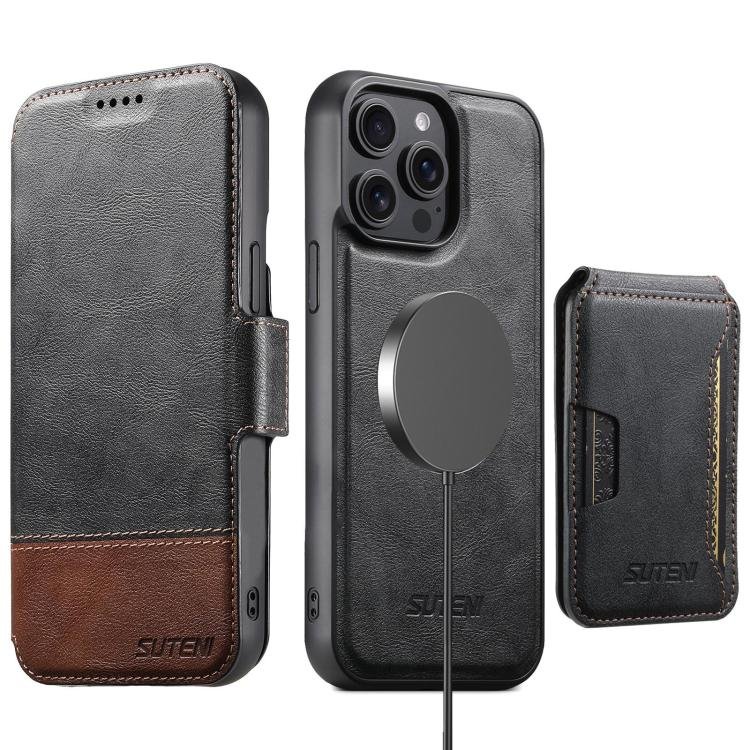 Suteni Q06S3 3-in-1 Splicing Detachable Vertical Flip Wallet MagSafe Leather Phone Case… Suteni Q06S3 3-in-1 Splicing Detachable Vertical Flip Wallet MagSafe Leather Phone Case…