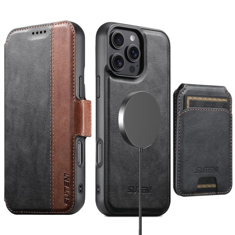Suteni Q07S2 3-in-1 Detachable Vertical Flip Wallet MagSafe Splicing Leather Phone Case… Suteni Q07S2 3-in-1 Detachable Vertical Flip Wallet MagSafe Splicing Leather Phone Case…