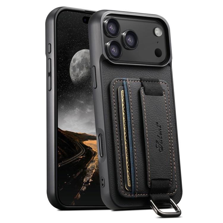 Suteni H13 Litchi Leather Wrist Strap Wallet Back Phone Case, For iPhone 17 Pro, For iPhone 17… Suteni H13 Litchi Leather Wrist Strap Wallet Back Phone Case, For iPhone 17 Pro, For iPhone 17…