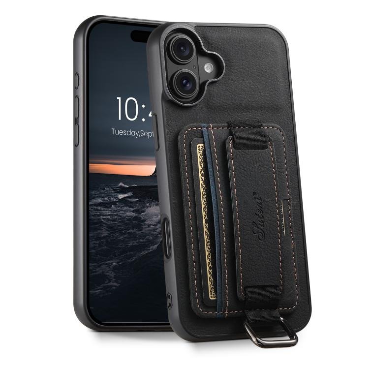 Suteni H13 Litchi Leather Wrist Strap Wallet Back Phone Case, For iPhone 18, For iPhone 18 Pro… Suteni H13 Litchi Leather Wrist Strap Wallet Back Phone Case, For iPhone 18, For iPhone 18 Pro…