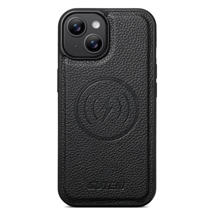 Suteni G5 Large Litchi Texture Vegan Leather Magnetic Back Phone Case, For iPhone 15 Plus… Suteni G5 Large Litchi Texture Vegan Leather Magnetic Back Phone Case, For iPhone 15 Plus…